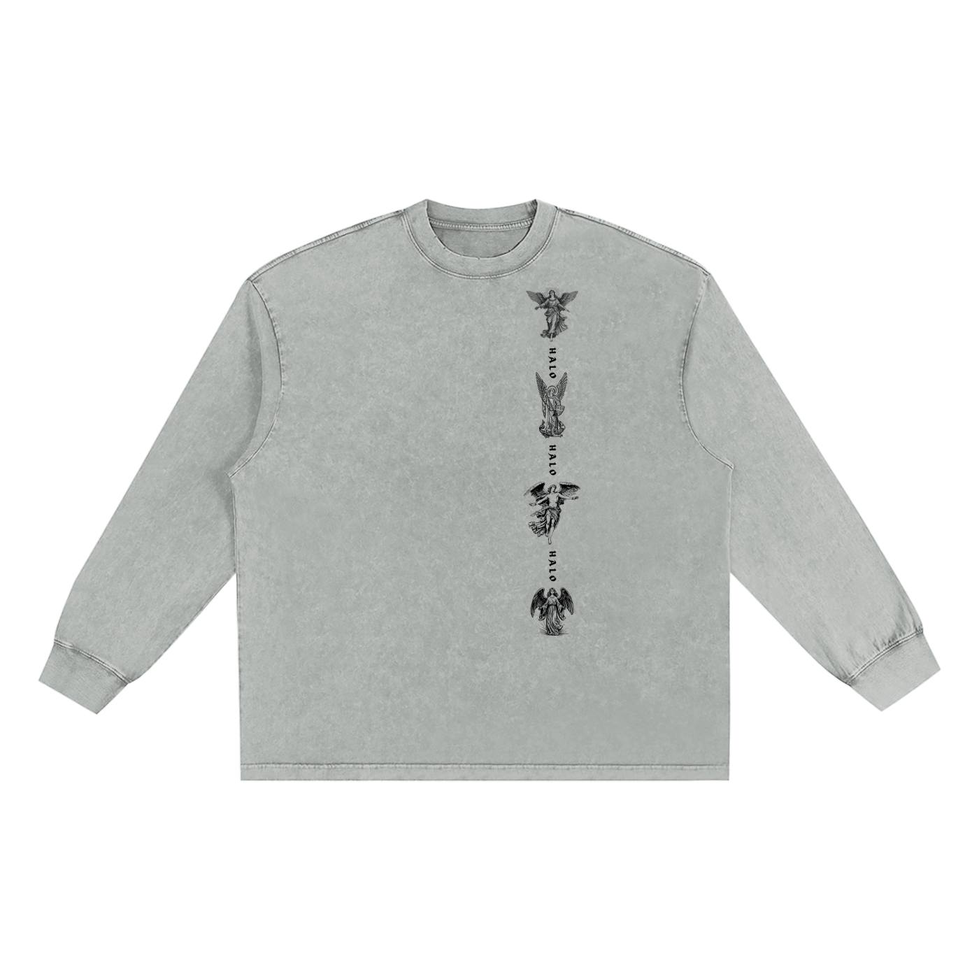 Snow Washed Oversize Long Sleeve T-shirt