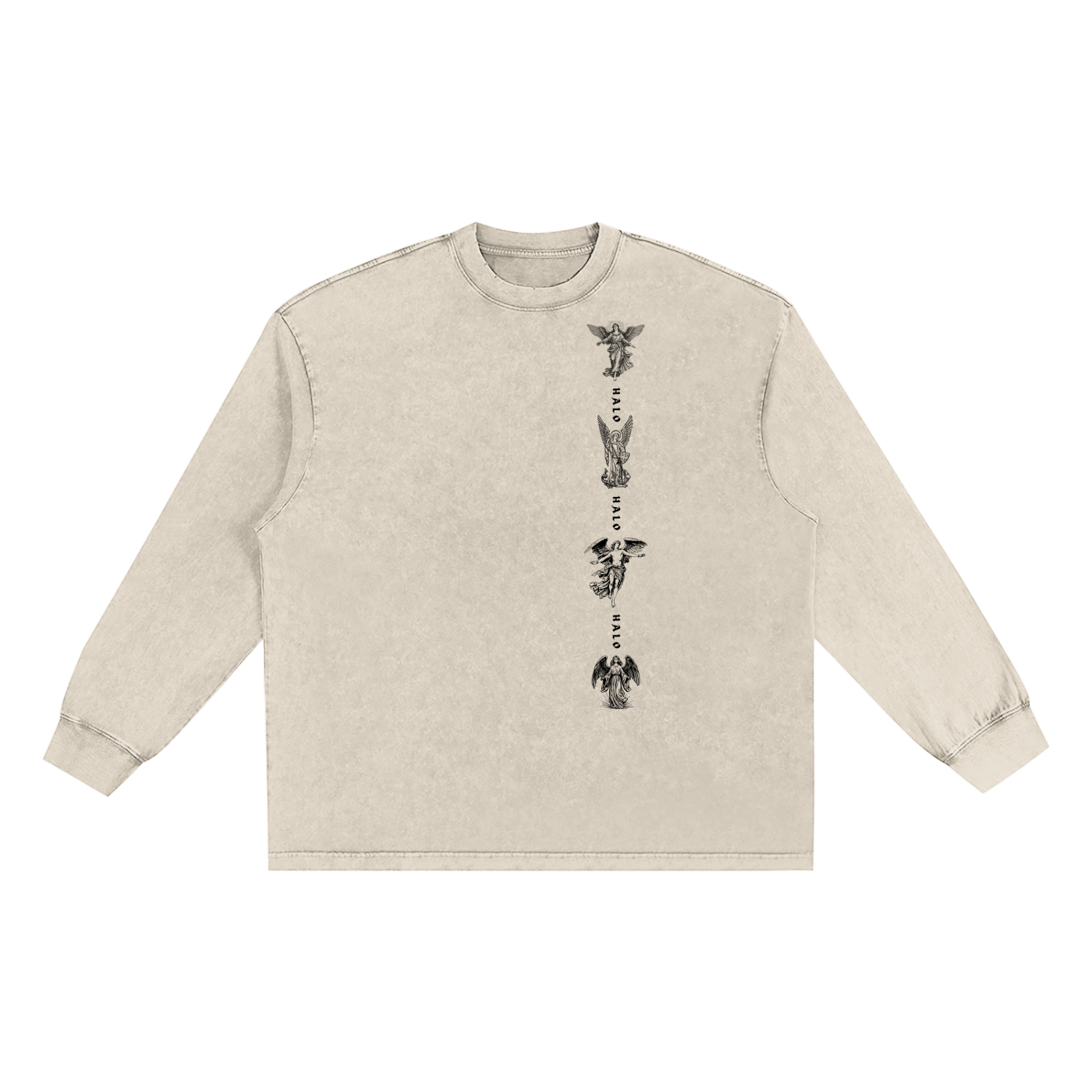 Snow Washed Oversize Long Sleeve T-shirt