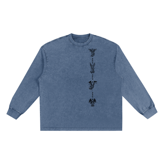 Snow Washed Oversize Long Sleeve T-shirt